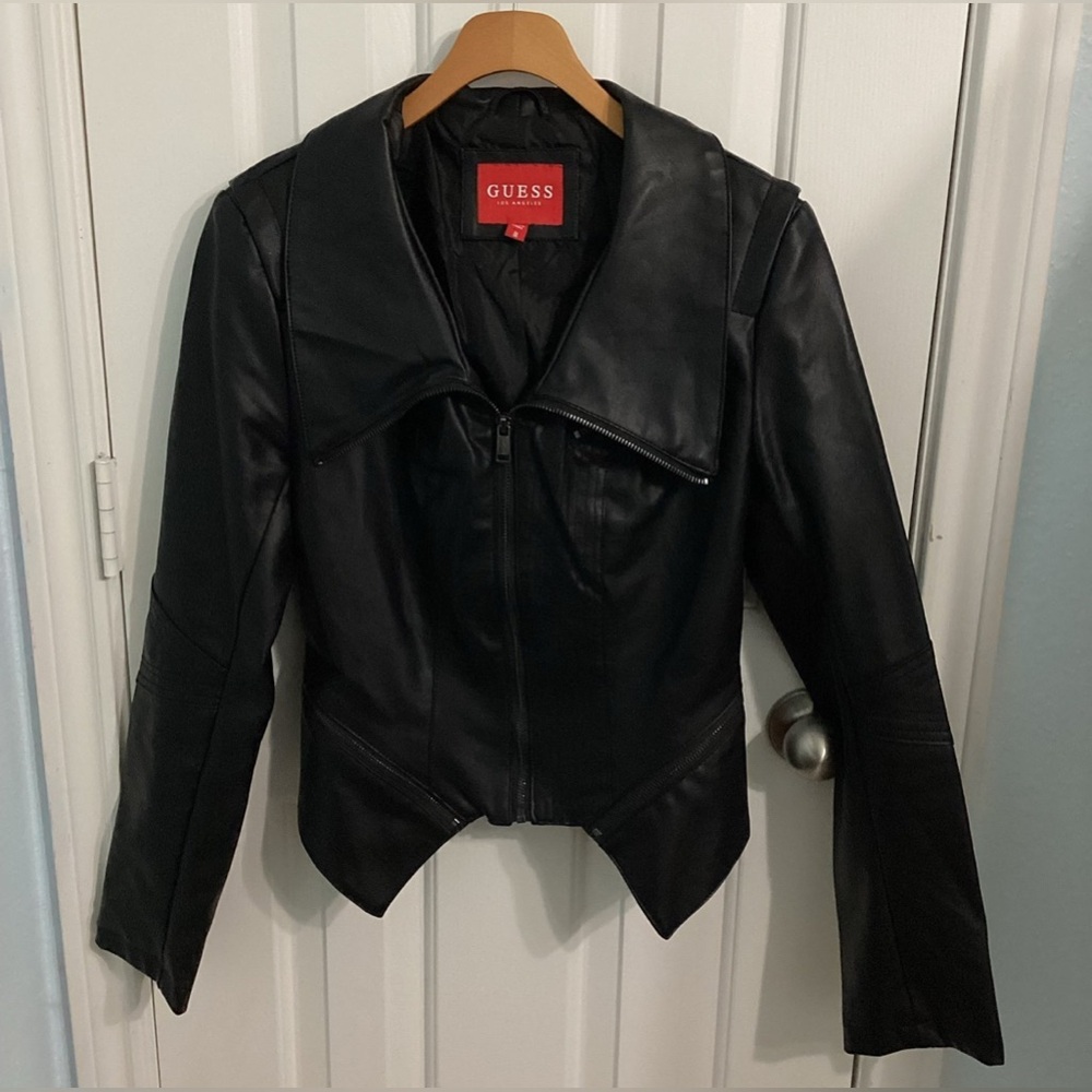black GUESS cropped jacket